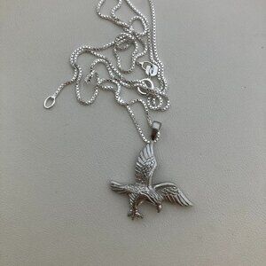 925 Sterling Silver pendant Eagle & 925 Chain 20"